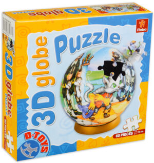 3D пъзел D-Toys от 60 части - Котаракът в чизми, глобус