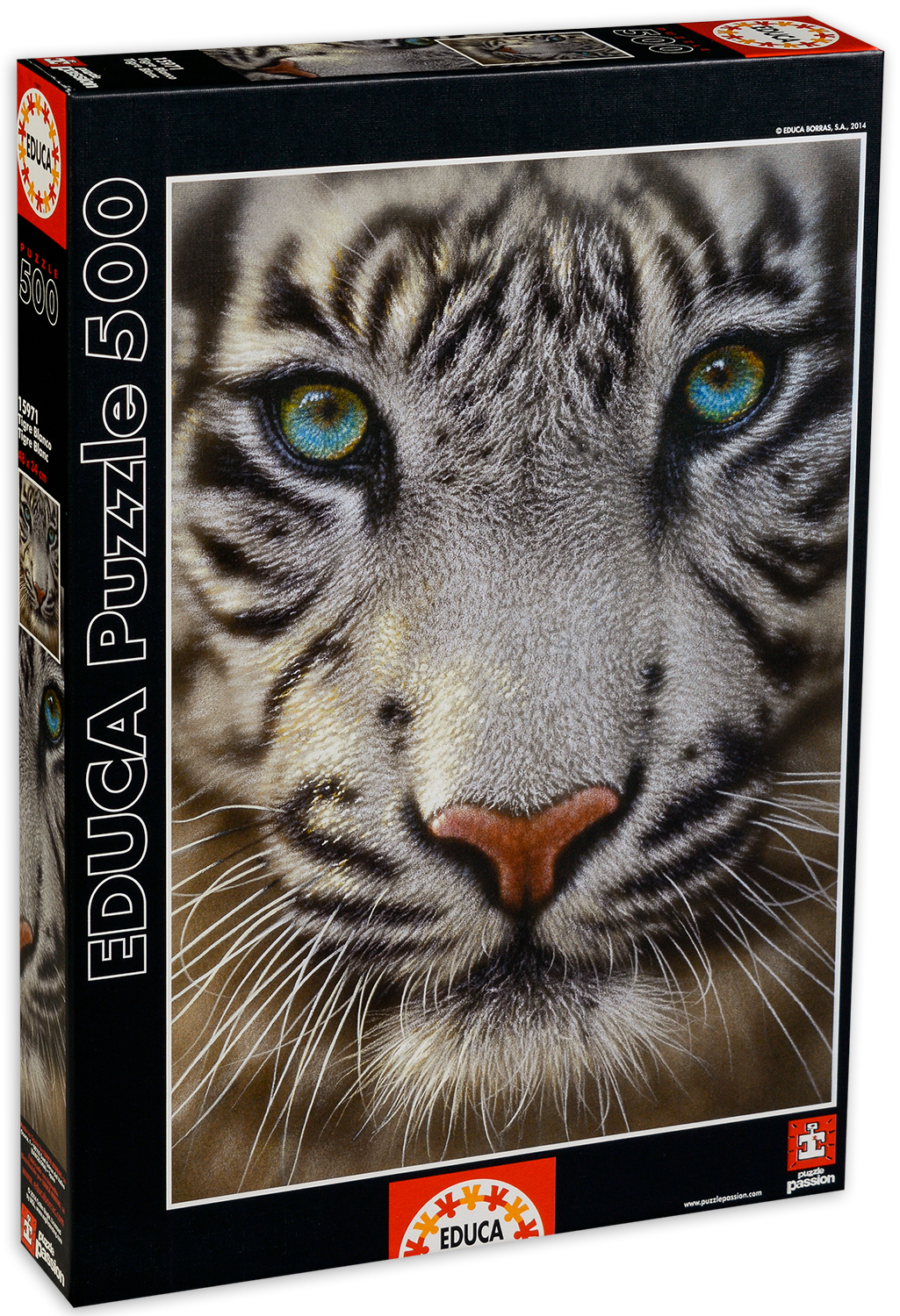 Пъзел Educa от 500 части - Бял Тигър
