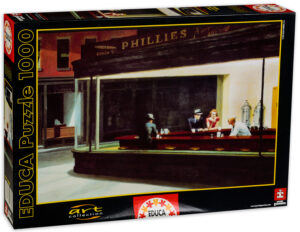 Пъзел Educa от 1000 части - Нощни Птици, Едуард Хопър