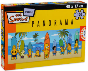 Панорамен пъзел от 100 части - Семейство Симпсън