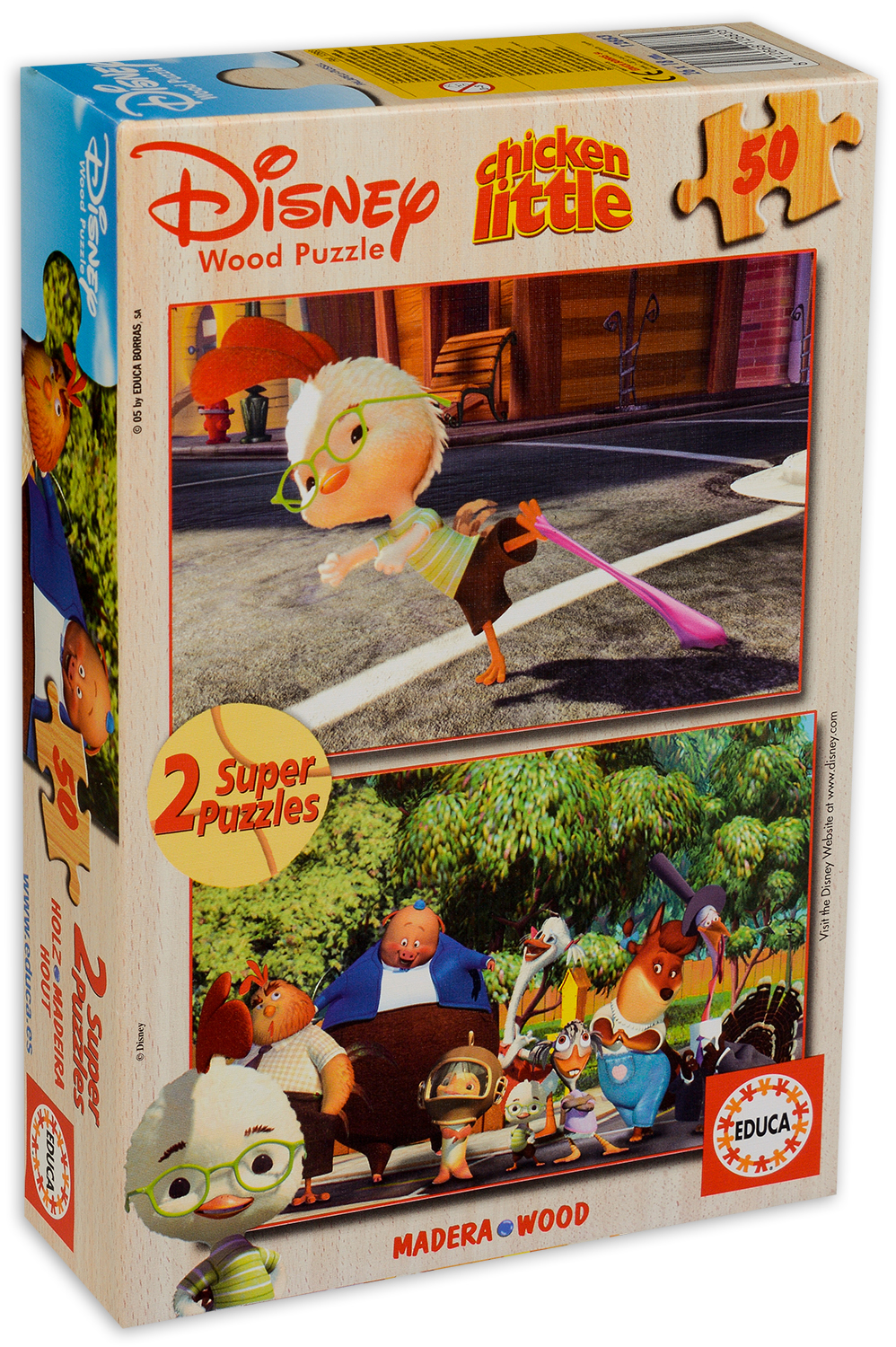 Пъзел Educa от 2 x 50 части - Чикън Литъл