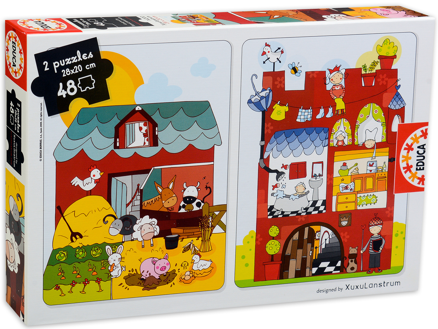 Пъзел Educa от 2 x 48 части - Xuxu Lanstrum