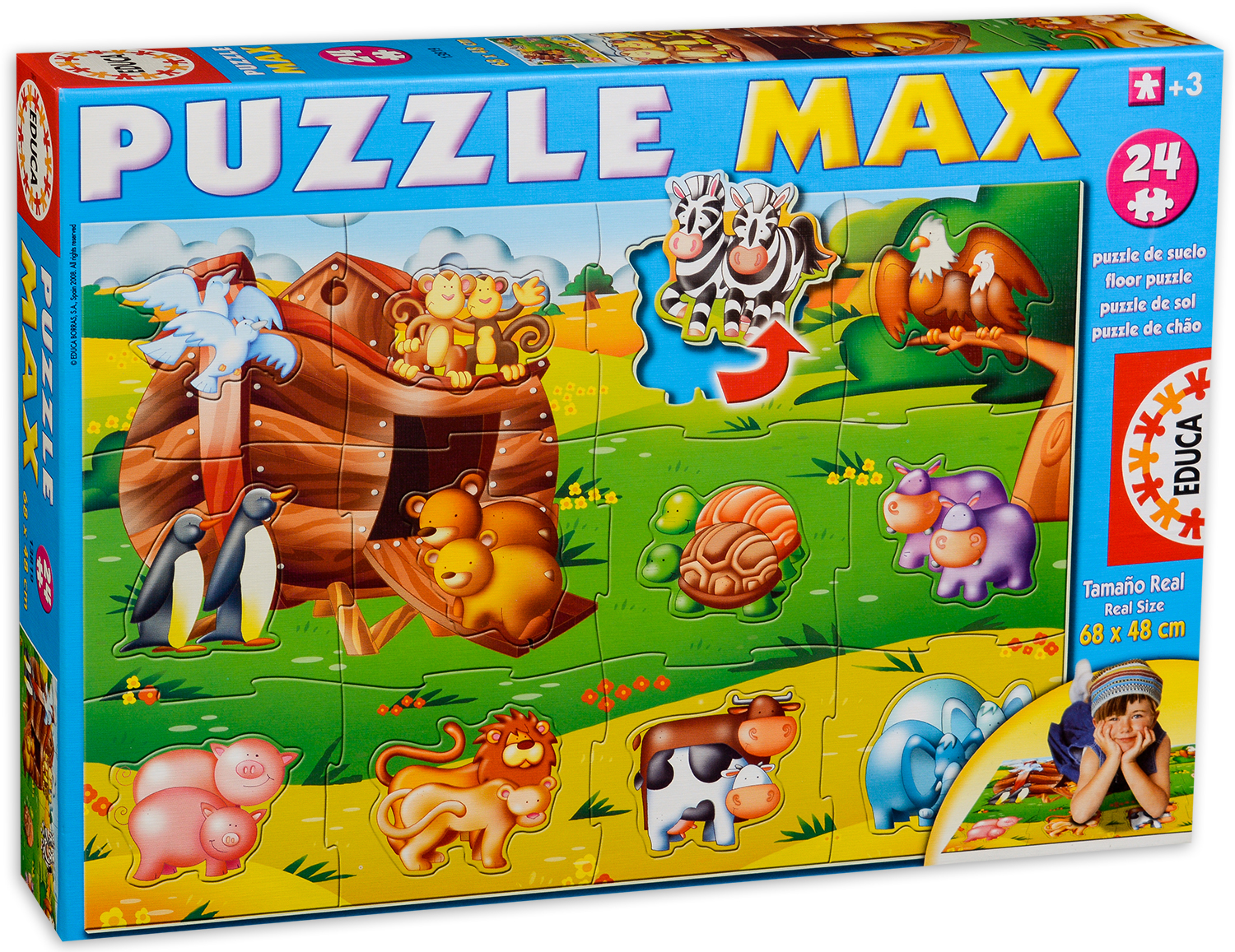 Пъзел за под Educa от 24 части - Ноевият ковчег