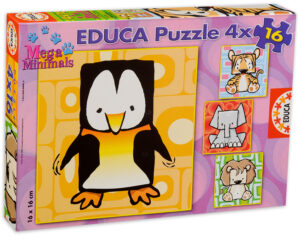 Пъзел Educa от 4 x 16 - Megaminimals