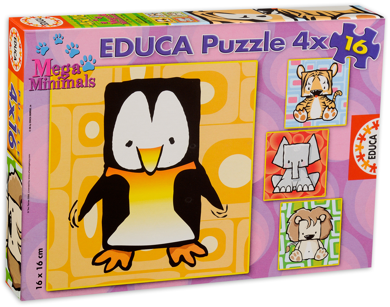 Пъзел Educa от 4 x 16 - Megaminimals