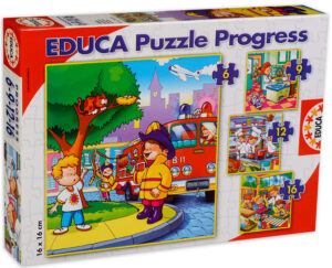 Пъзел Educa 4 в 1 - Професии