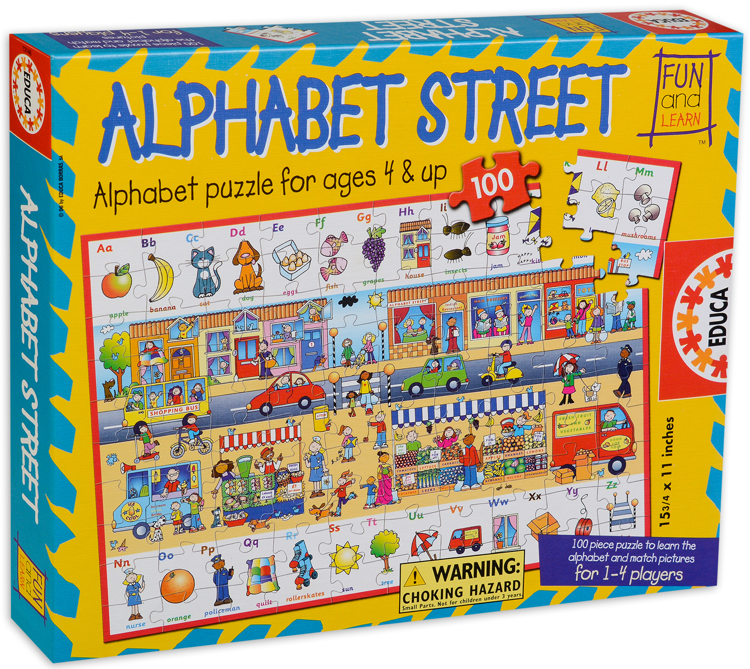 Пъзел Educa от 100 части - Улицата с буквите