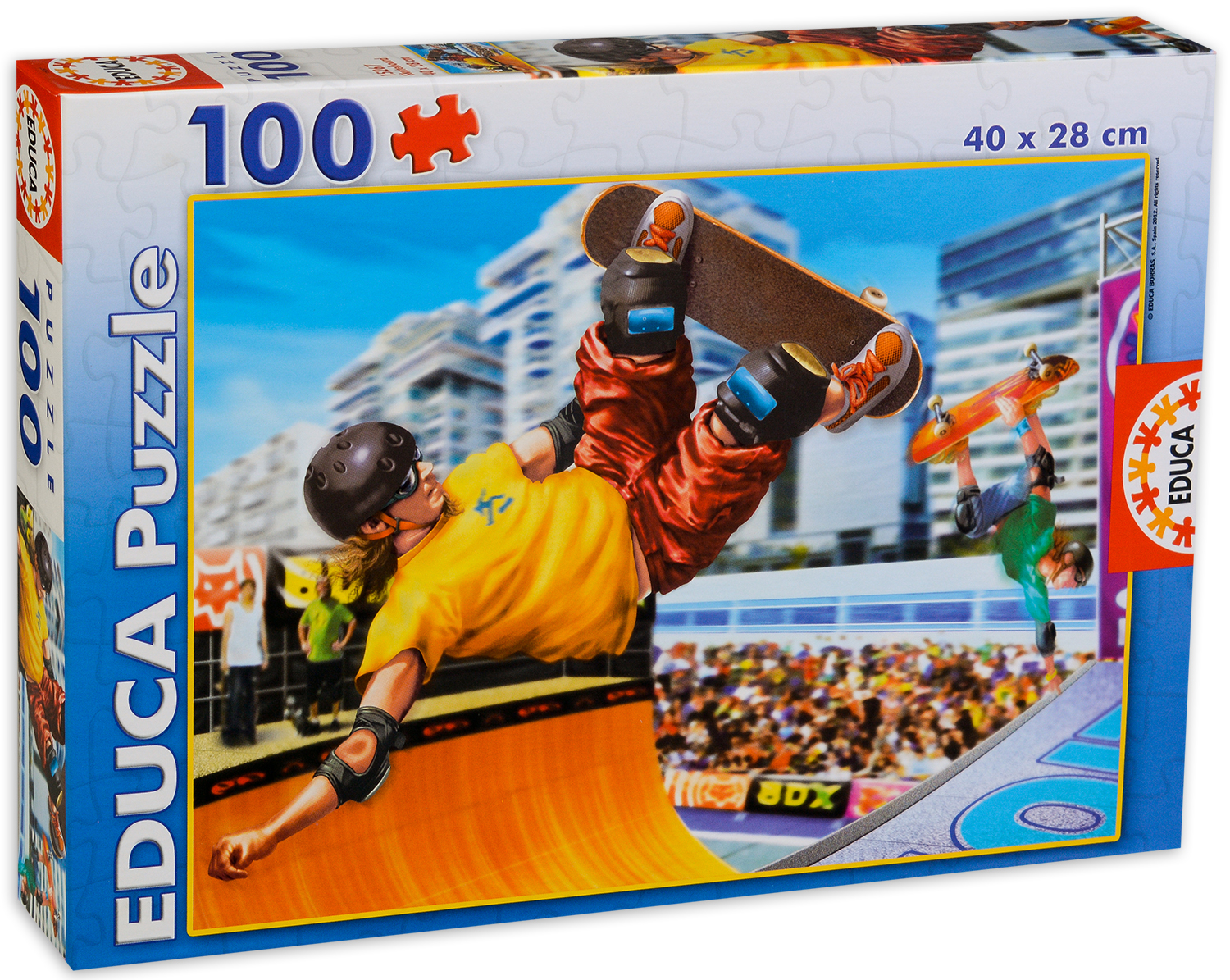 Пъзел Educa от 100 части - Каране на скейтборд