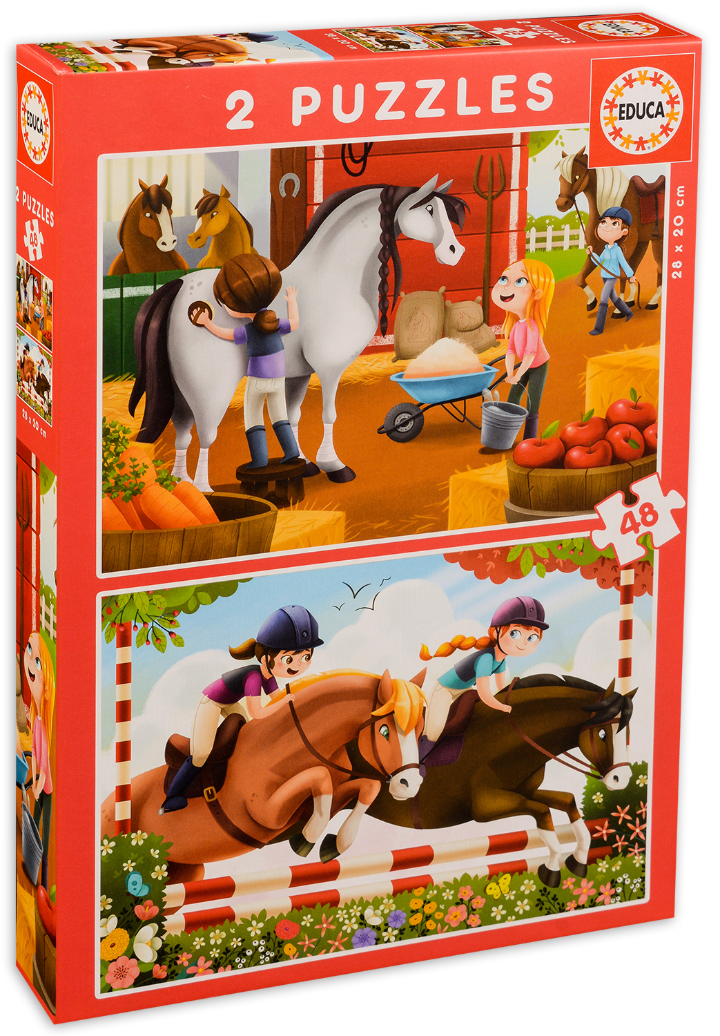 Пъзел Educa от 2 x 48 части - Коне