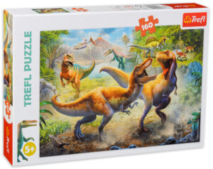 Пъзел Trefl от 160 части - Борбата с тиранозаврите