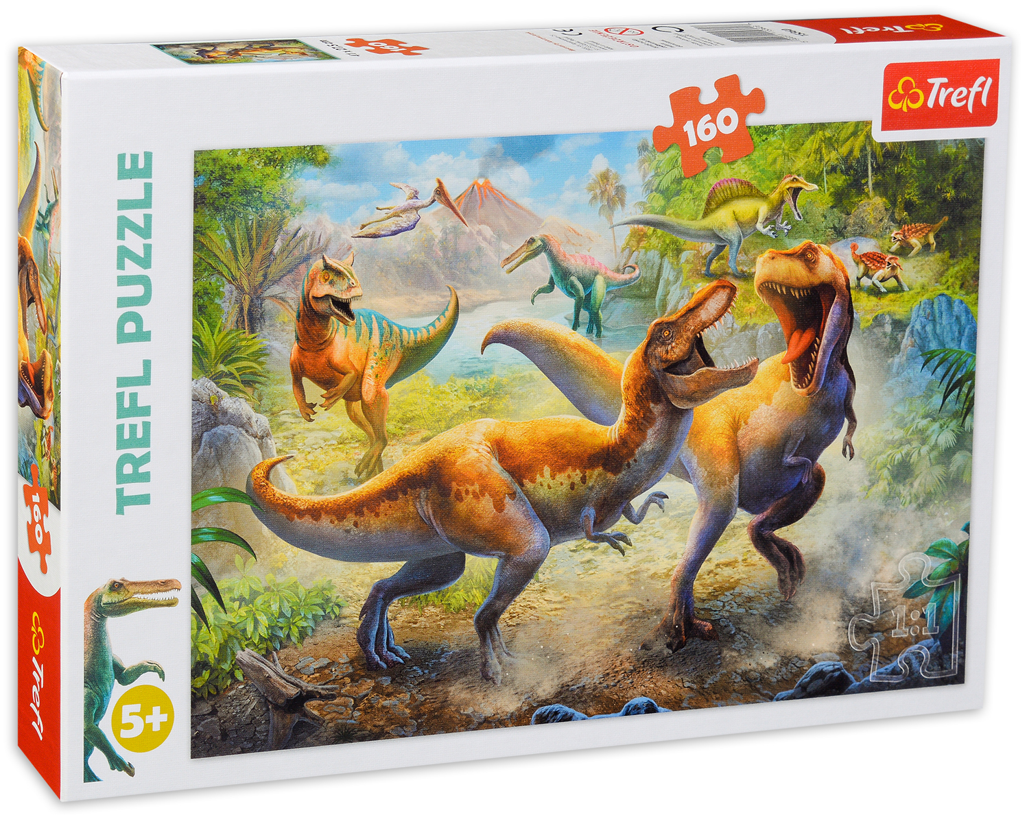 Пъзел Trefl от 160 части - Борбата с тиранозаврите
