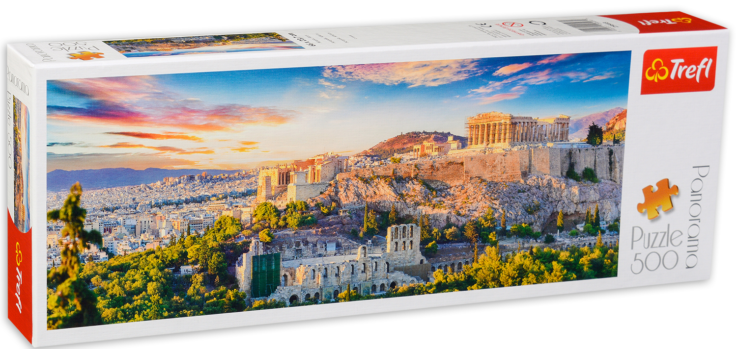 Панорамен пъзел Trefl от 500 части - Акропола, Атина