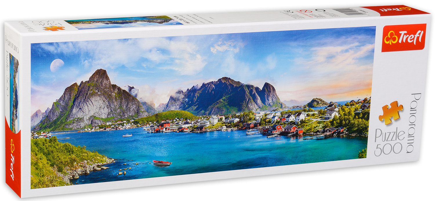 Панорамен пъзел Trefl от 500 части - Лофотенски архипелаг, Норвегия