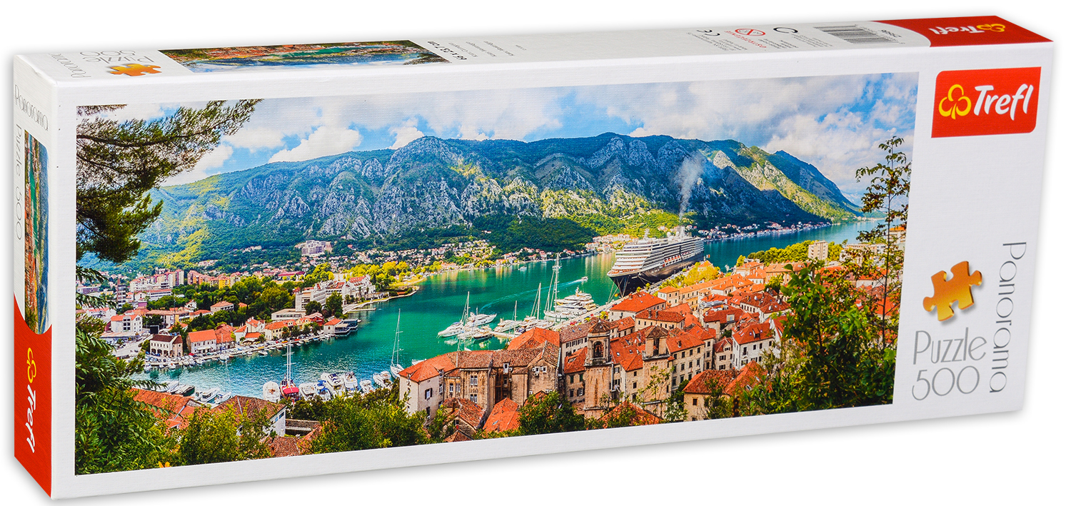 Панорамен пъзел Trefl от 500 части - Котор, Черна гора