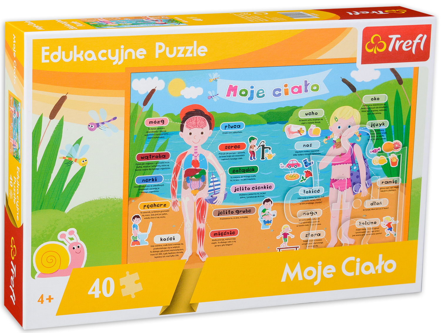 Образователен пъзел Trefl от 40 части - Моето тяло