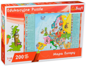 Образователен пъзел Trefl от 200 части - Карта на света