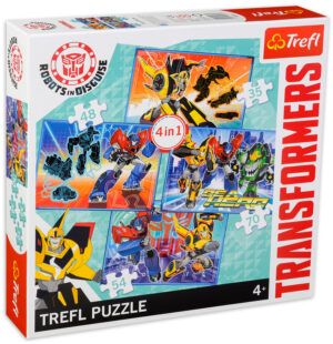 Пъзел Trefl 4 в 1 - Време за трансформация, Transformers