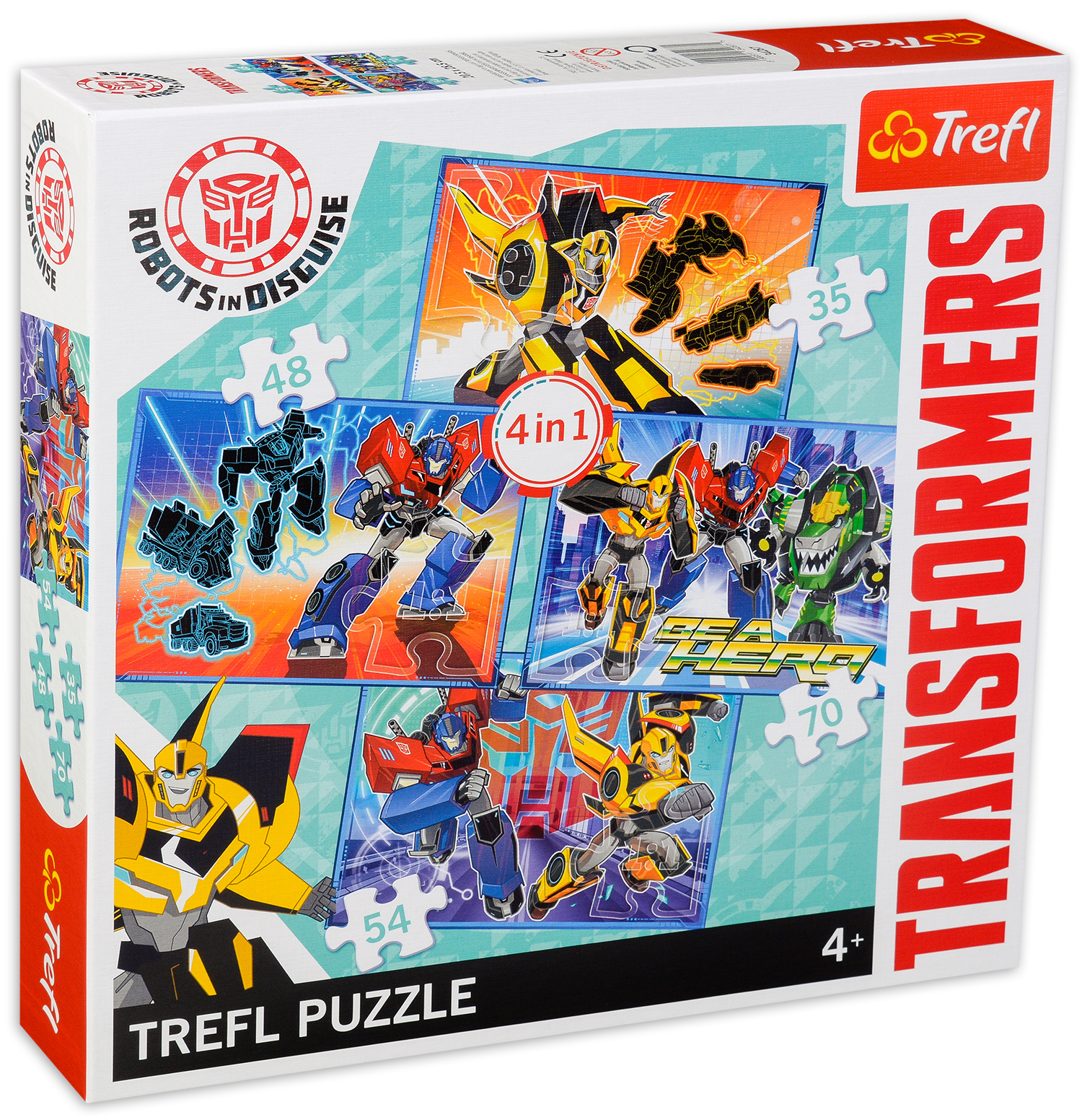 Пъзел Trefl 4 в 1 - Време за трансформация, Transformers