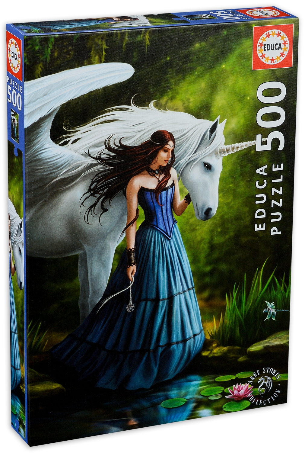 Пъзел Educa от 500 части - Вълшебното езеро, Ан Стоукс