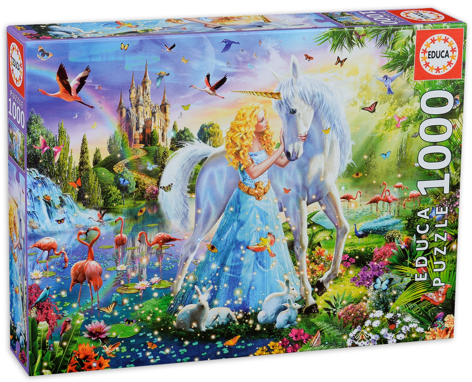 Пъзел Educa от 1000 части - Принцесата и еднорога