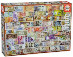 Пъзел Educa от 1000 части - Валутата по света, колаж