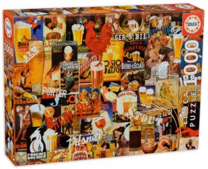 Пъзел Educa от 1000 части - Бира, ретро колаж