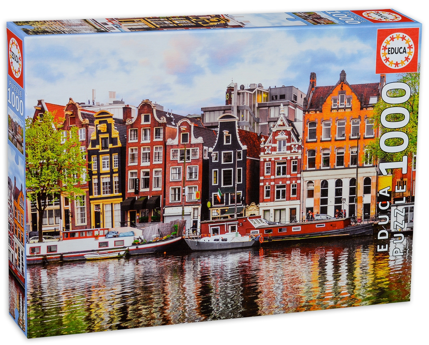 Пъзел Educa от 1000 части - Кривите къщи в Амстердам