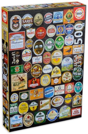 Пъзел Educa от 1500 части - Етикети от бирени бутилки