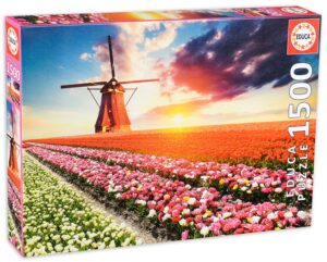 Пъзел Educa от 1500 части - Земя на лалета