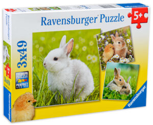 Пъзел Ravensburger от 3 x 49 части - Зайчета