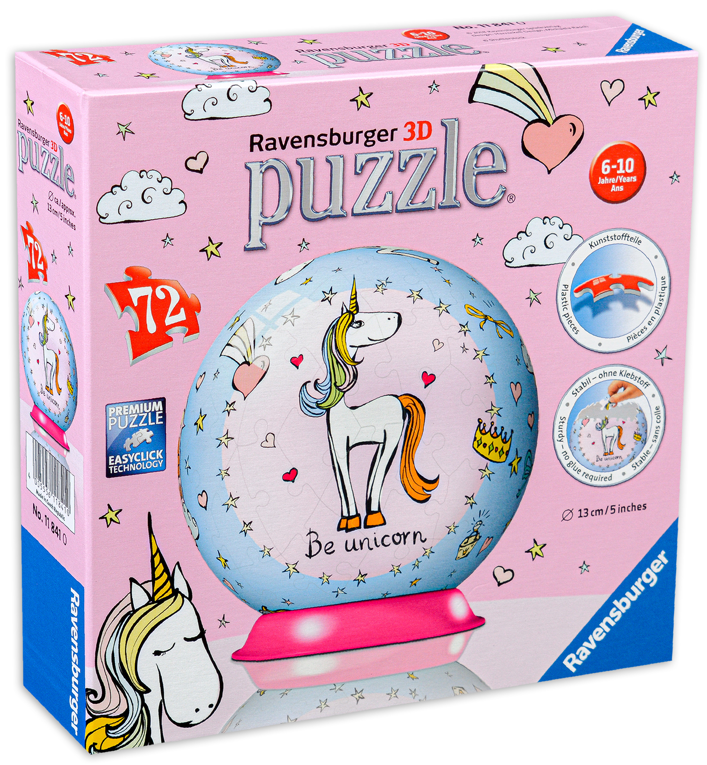 3D пъзел Ravensburger от 72 части - Еднорог