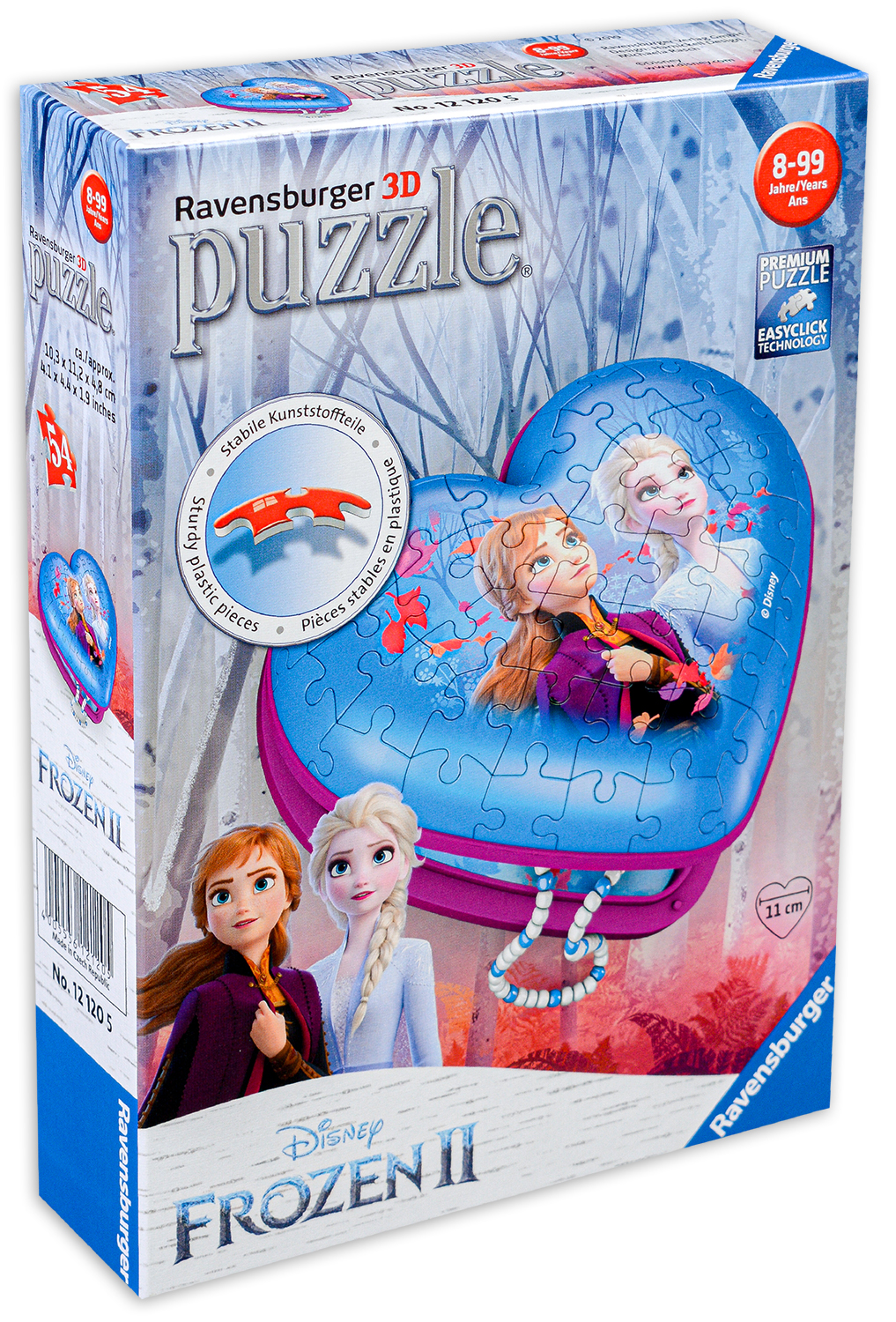 3D пъзел Ravensburger от 54 части - Кутия за бижута сърце, Замръзналото кралство