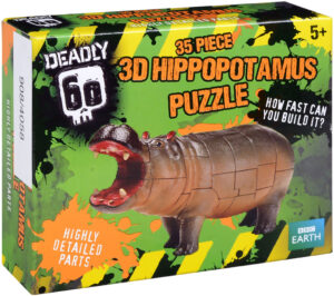3D пъзел Deadly 60 от 35 части - Хипопотам