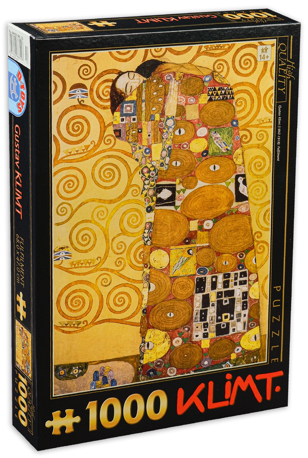 Пъзел D-Toys от 1000 части - Прегръдка, Густав Климт