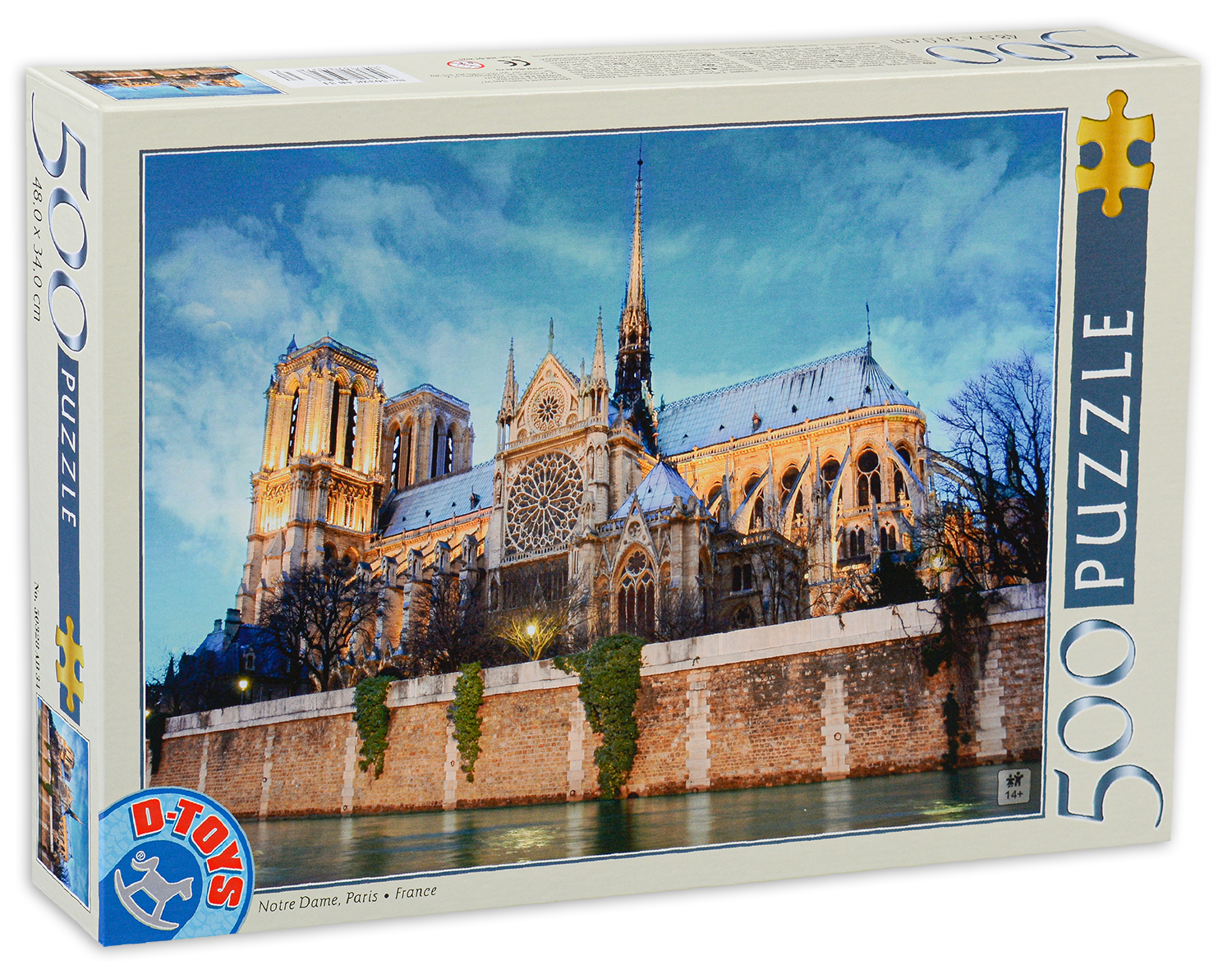 Пъзел D-Toys от 500 части - Катедралата Нотр Дам, Париж, Франция