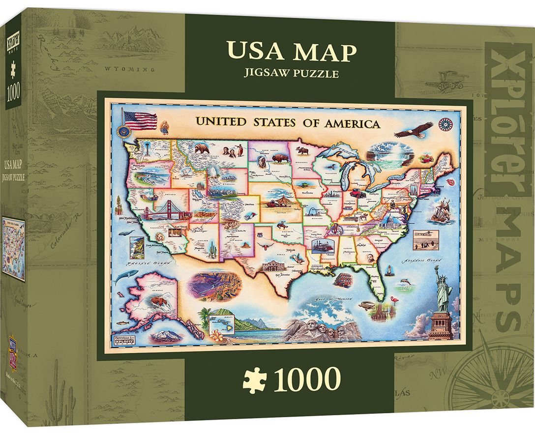Пъзел Master Pieces от 1000 части - Карта на САЩ