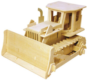 Дървен 3D пъзел Robo Time от 179 части - Булдозер с RC управление