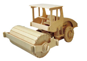 Дървен 3D пъзел Robo Time от 78 части - Валяк с RC управление