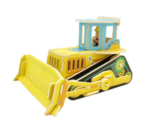 Дървен 3D пъзел Robo Time от 179 части - Булдозер