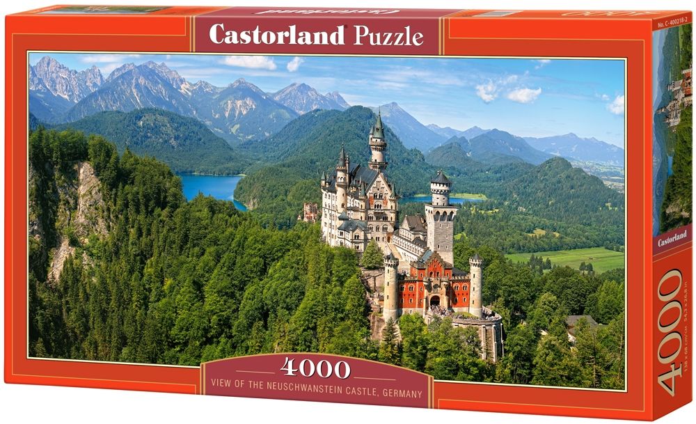 Панорамен пъзел Castorland от 4000 части - Гледка към замъка Нойшванщайн, Германия