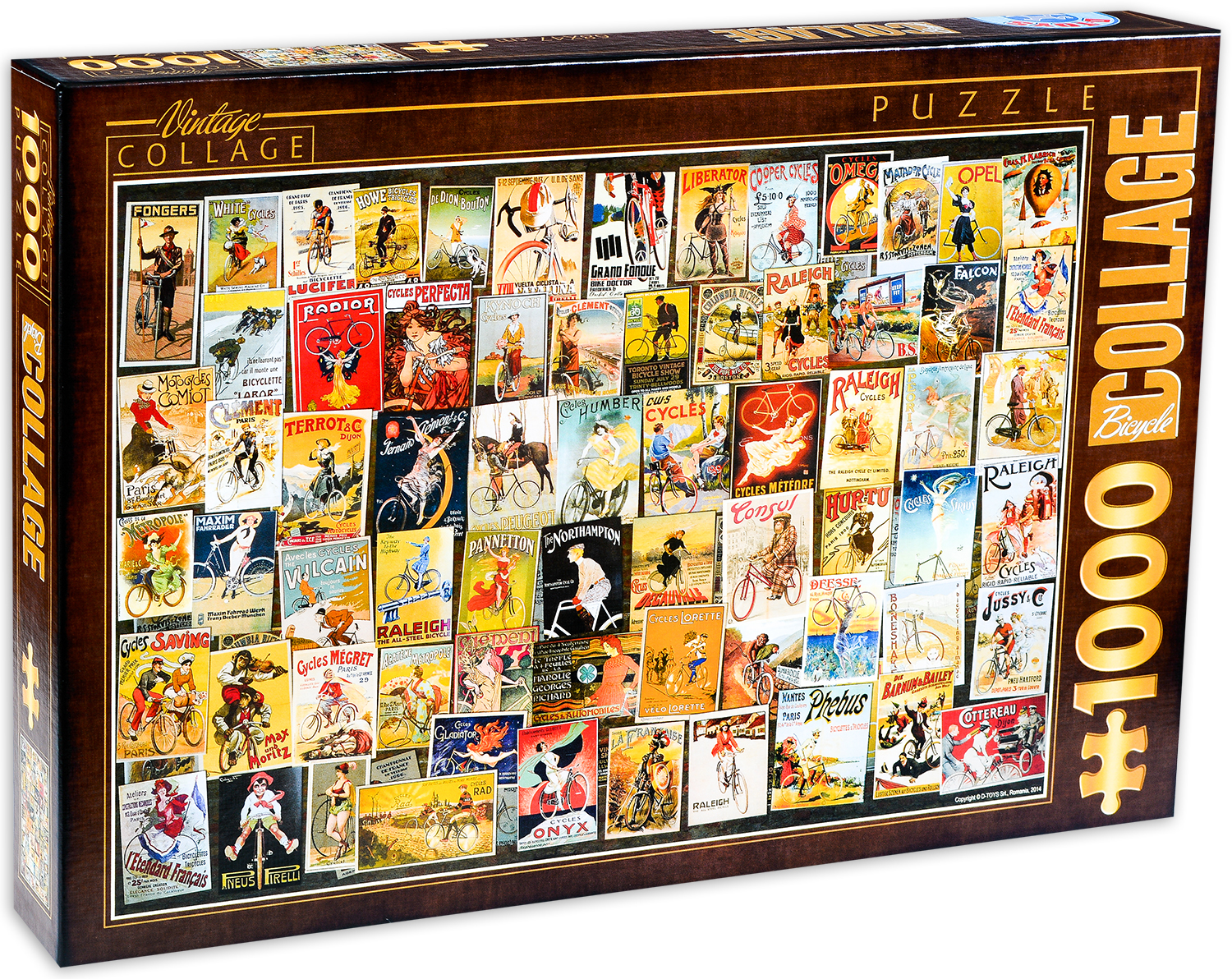 Пъзел D-Toys от 1000 части - Винтидж колаж, Колелета