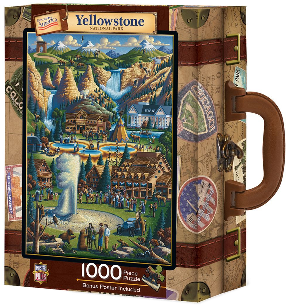 Пъзел в куфарче Master Pieces от 1000 части - Йелоустоун, Ерик Доудъл